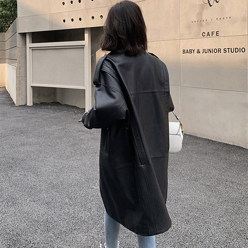 Faux Leather Coat Streetwear