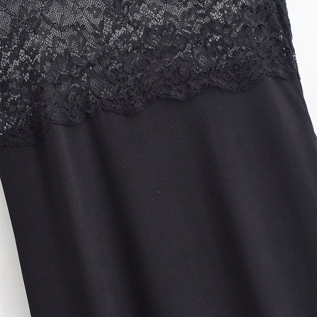 Lace patchwork camisole dress