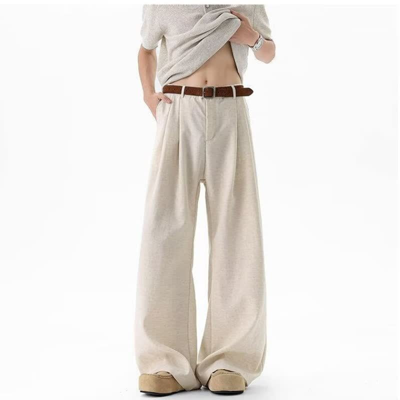 Linen-Like Wrinkled Wide-Leg pants for Men