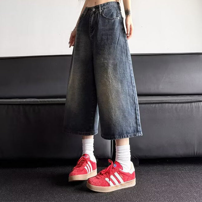 Retro vintage denim shorts for men