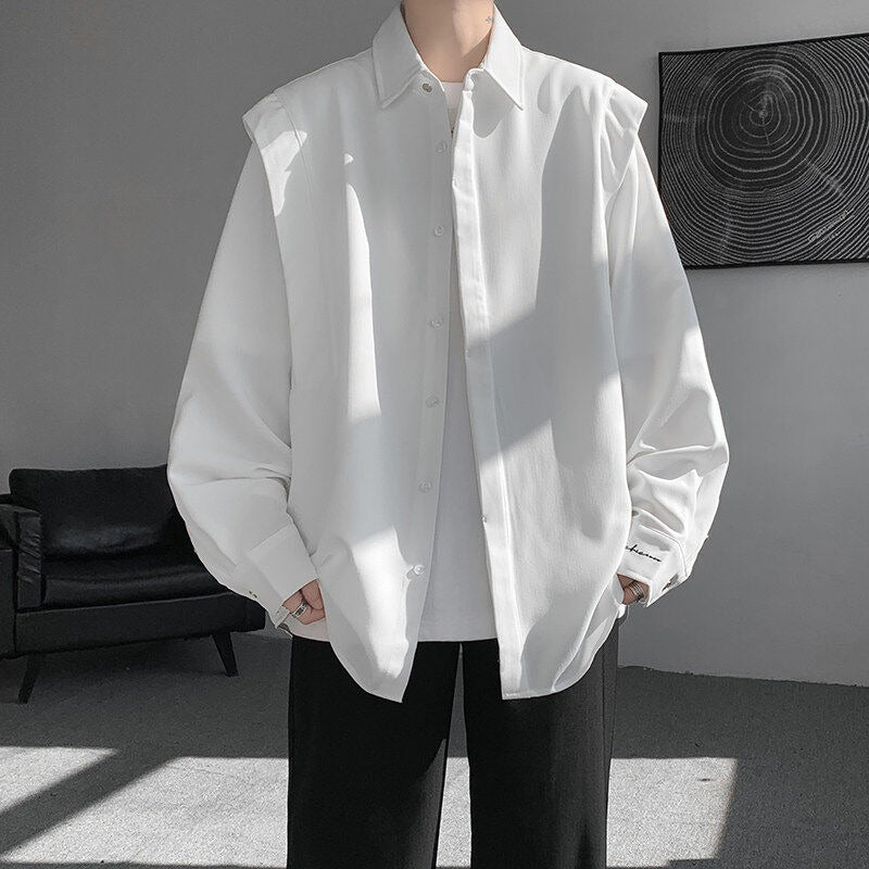 Two shoulder padded long sleeved shirts