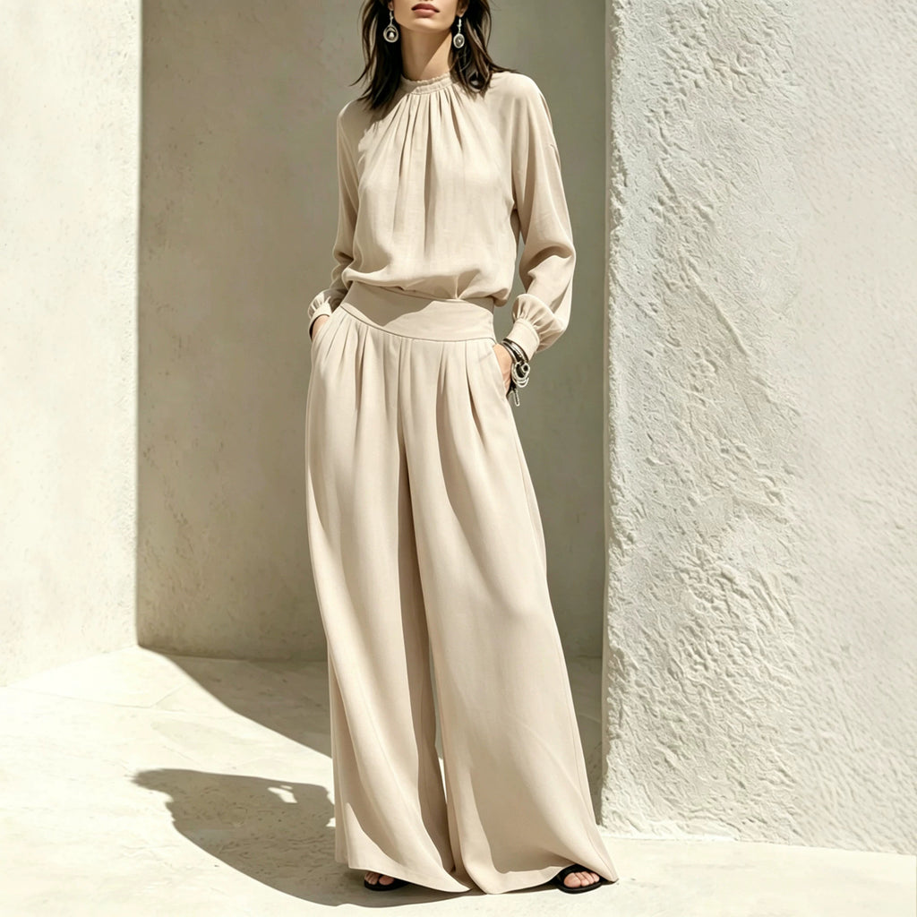 Long Sleeve Stand-up Collar Loose Fit Set