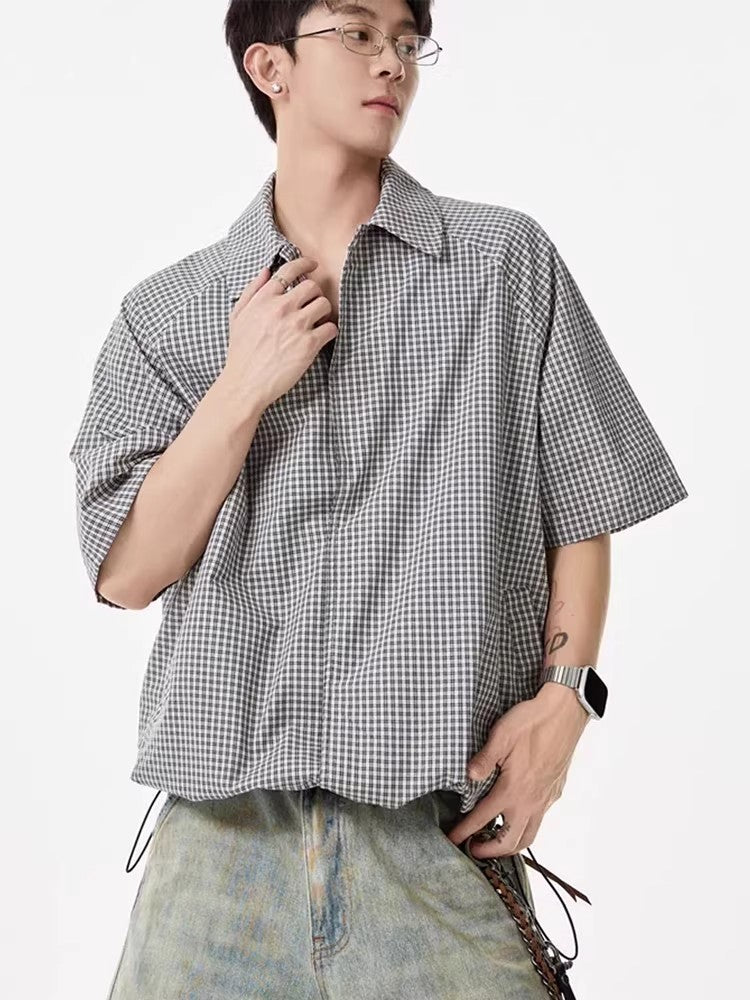 Checkered Short Sleeve Shirt for Men