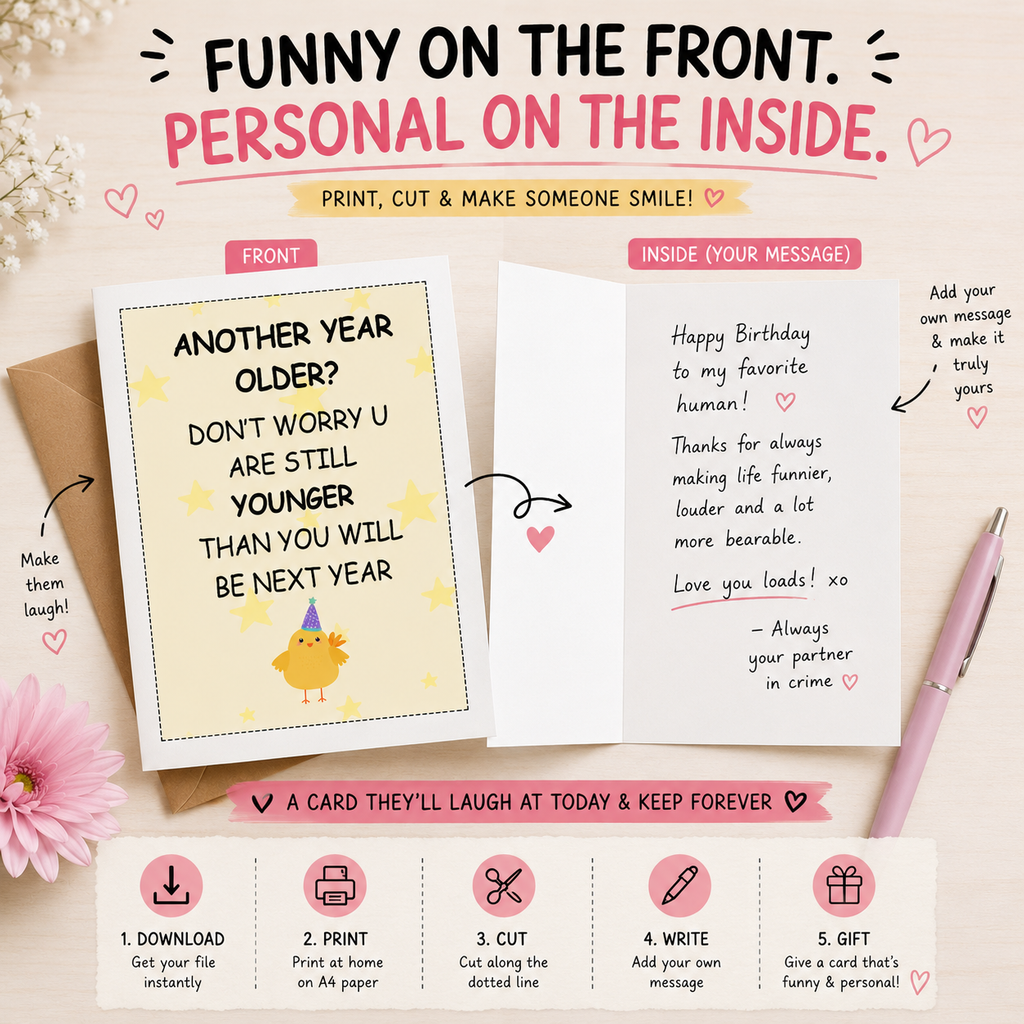 Funny printable birthday card