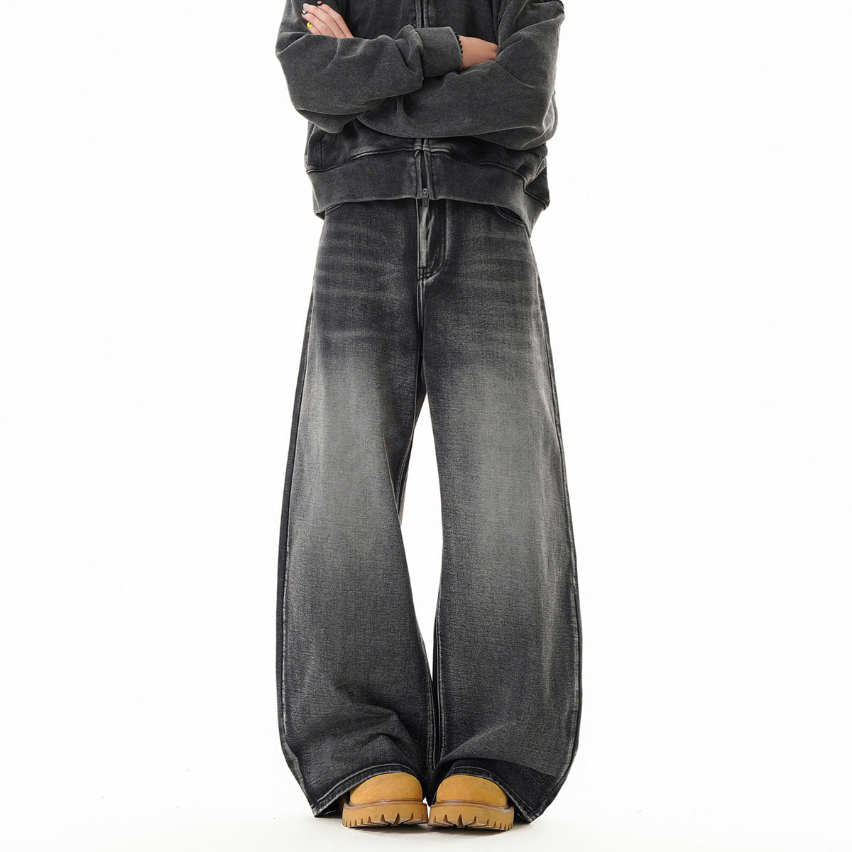 Knife-Edge Denim Pants Men