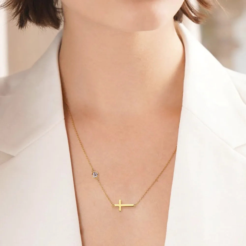 Cross 925 Sterling Silver Moissanite Necklace