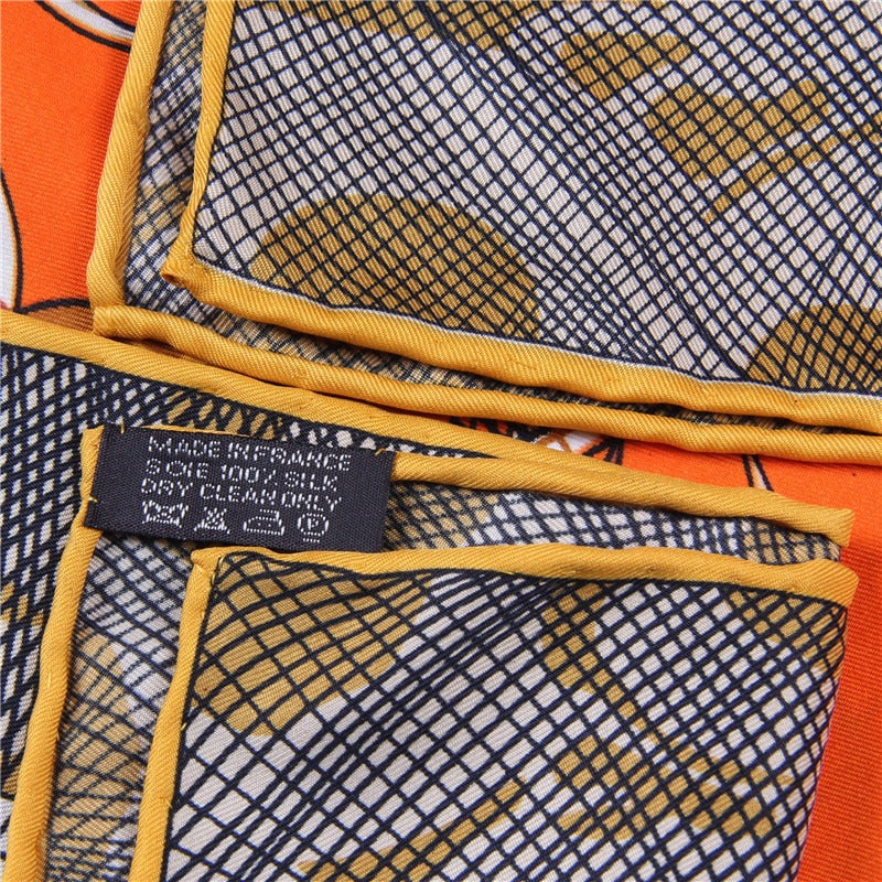 Twill silk square scarf