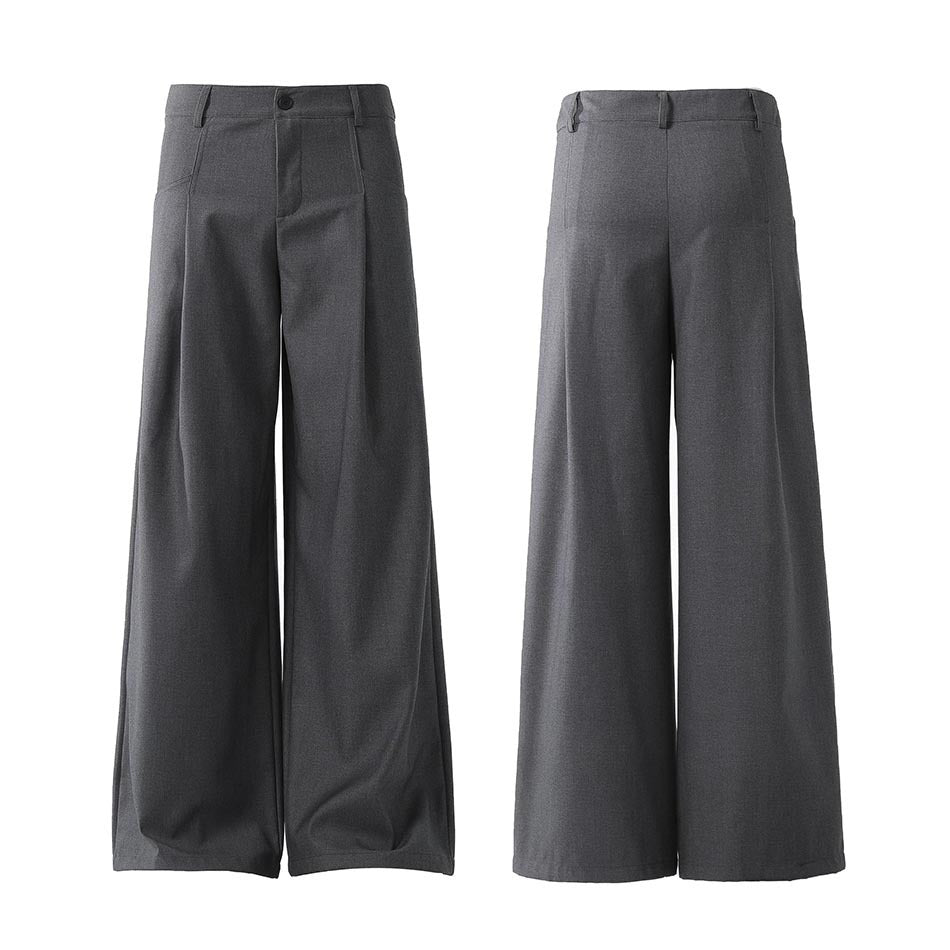High-End Loose Wide-Leg Drape Suit Pants