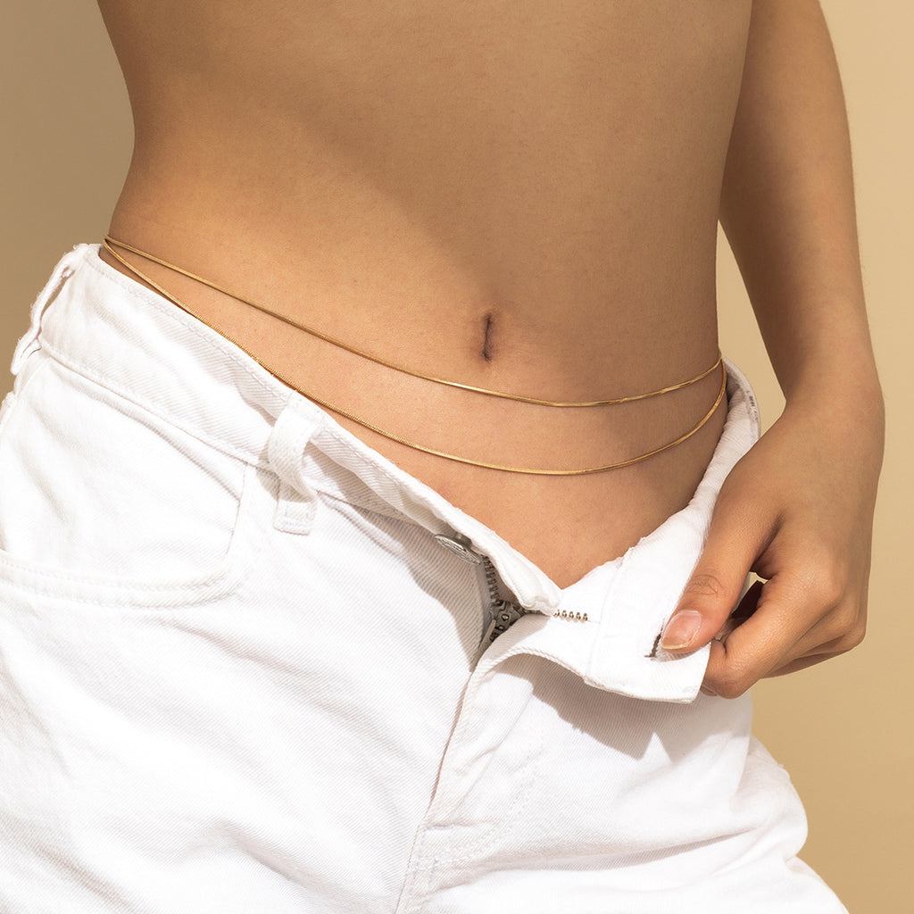 Double Layer Thin Snake Bone Waist Chain
