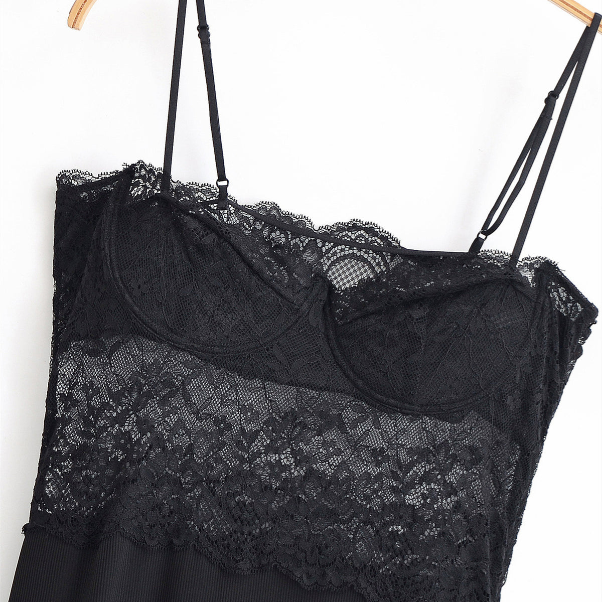 Lace patchwork camisole dress