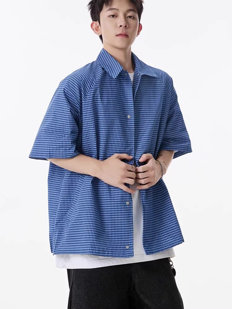 Checkered Short Sleeve Shirt for Men