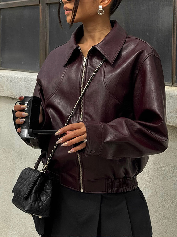 Strap up short long sleeved jacket