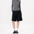Shorts with Pleats and Diagonal Pockets