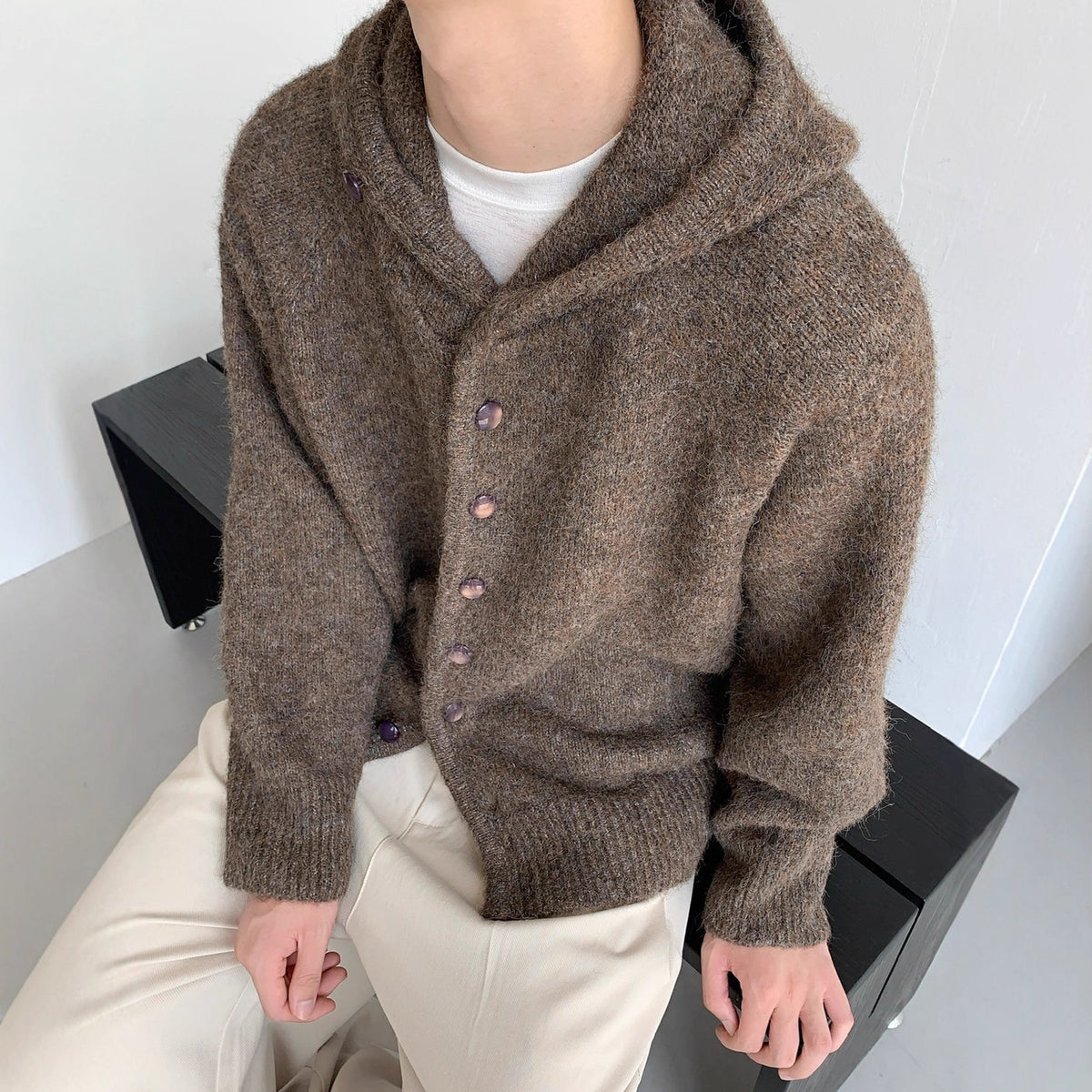 Thick Hooded Cardigan Sweater