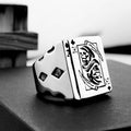 Poker card titanium steel ring