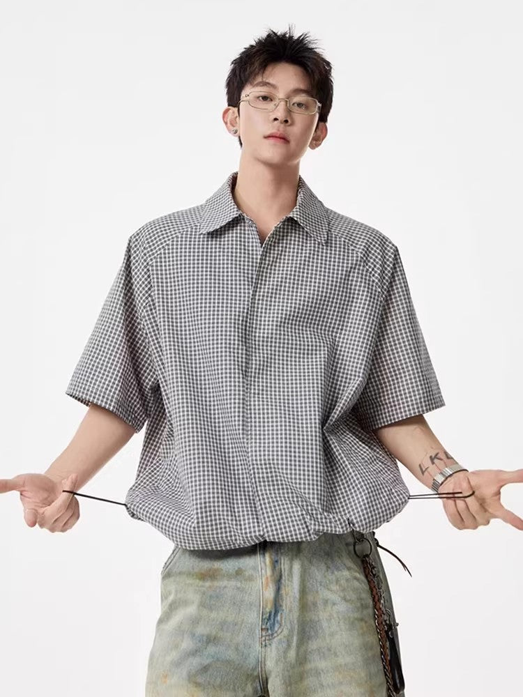 Checkered Short Sleeve Shirt for Men