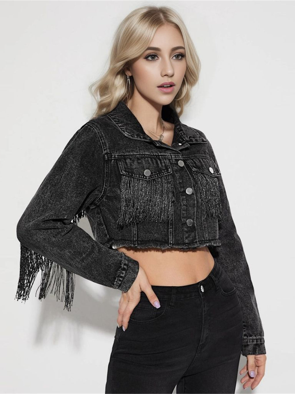 Women's denim short jacket