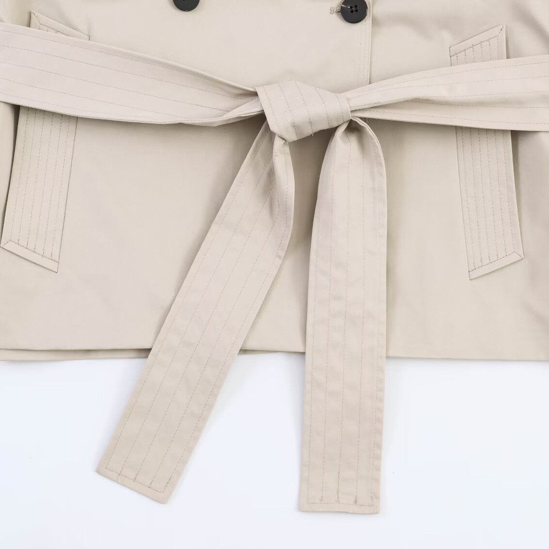 Elegant waistband loose windbreaker