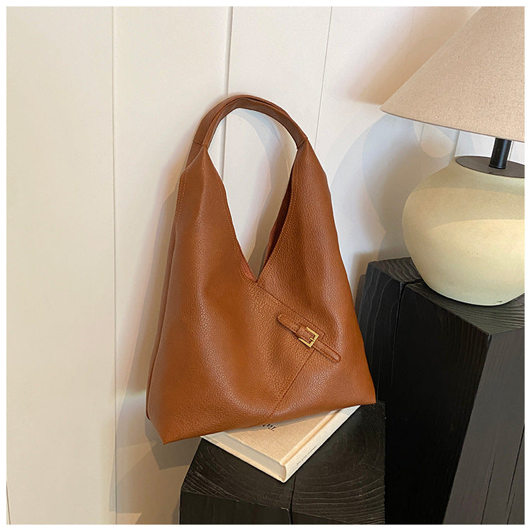 Solid  leather tote bag