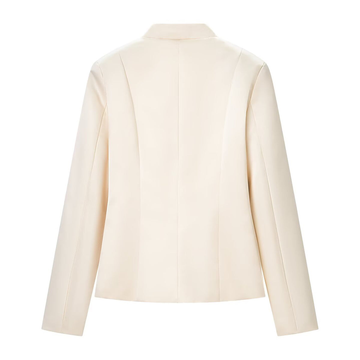 Elegant satin waistband buckle jacket