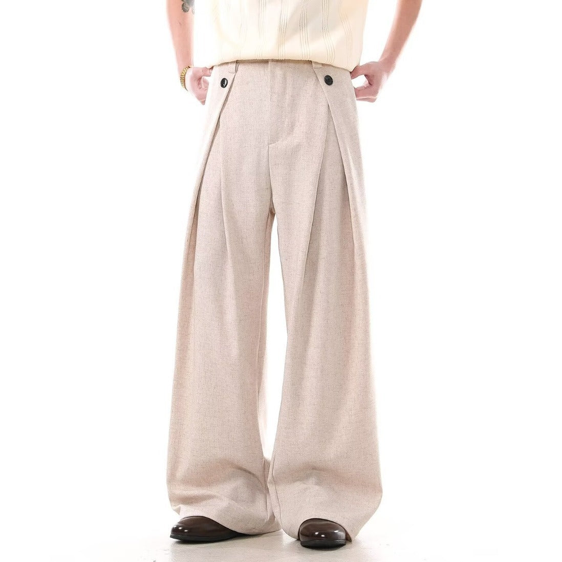 Double Pleat A-Line pant for Men
