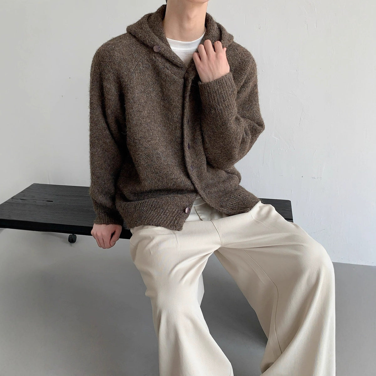 Thick Hooded Cardigan Sweater