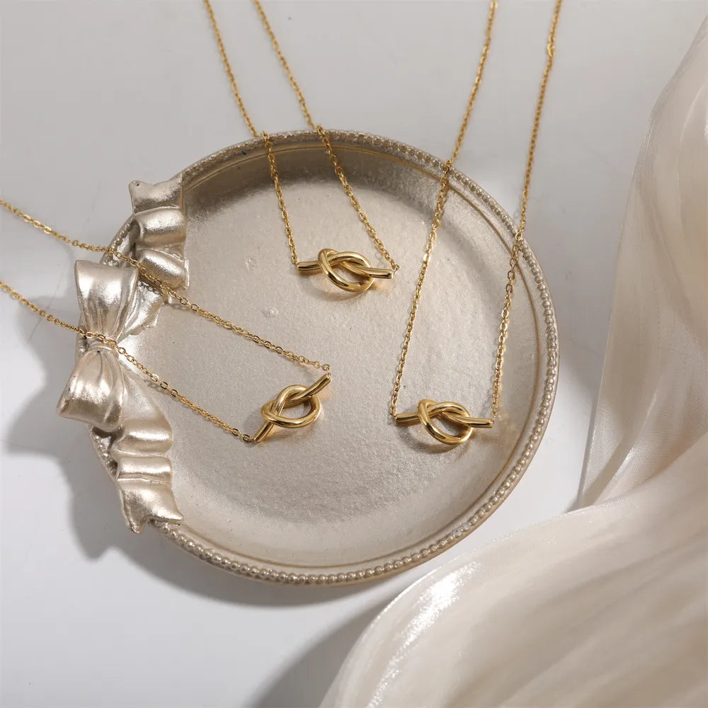 Gold-Plated Knotted Necklace