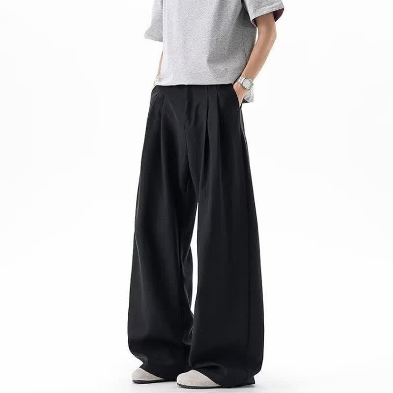 Linen-Like Wrinkled Wide-Leg pants for Men