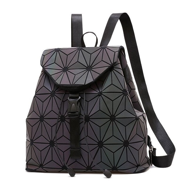 Geometric Plaid Backpacks