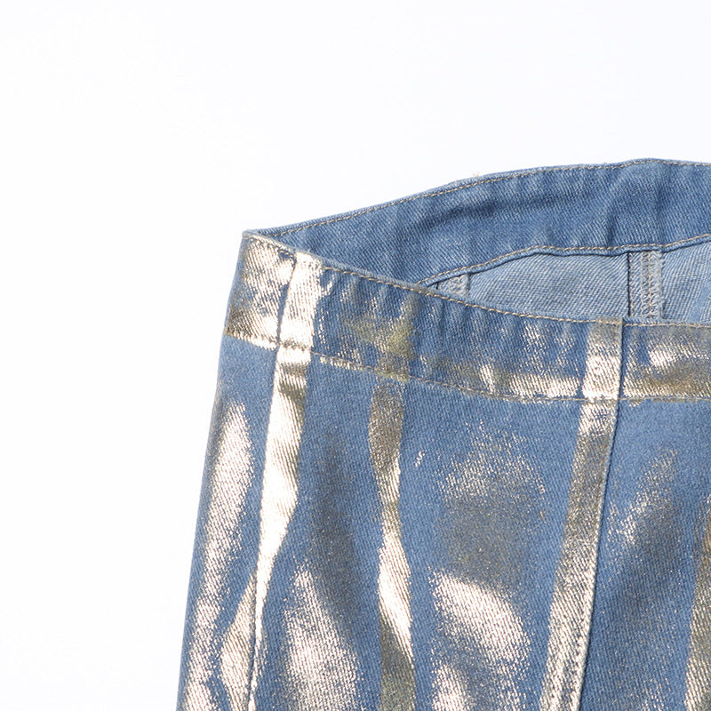 Denim short top for women