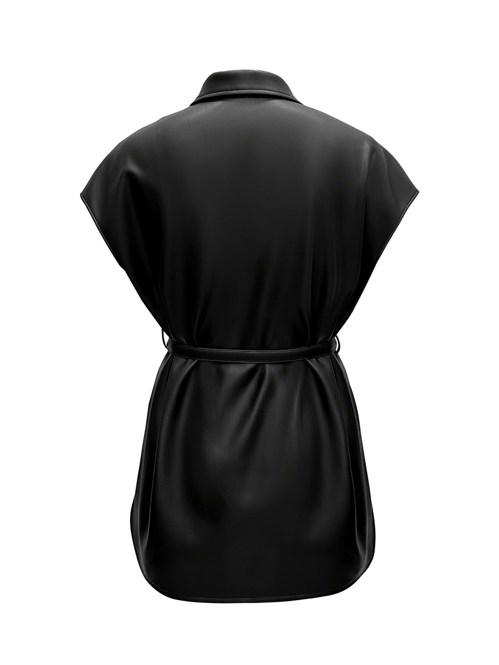 Sleeveless leather vest jacket