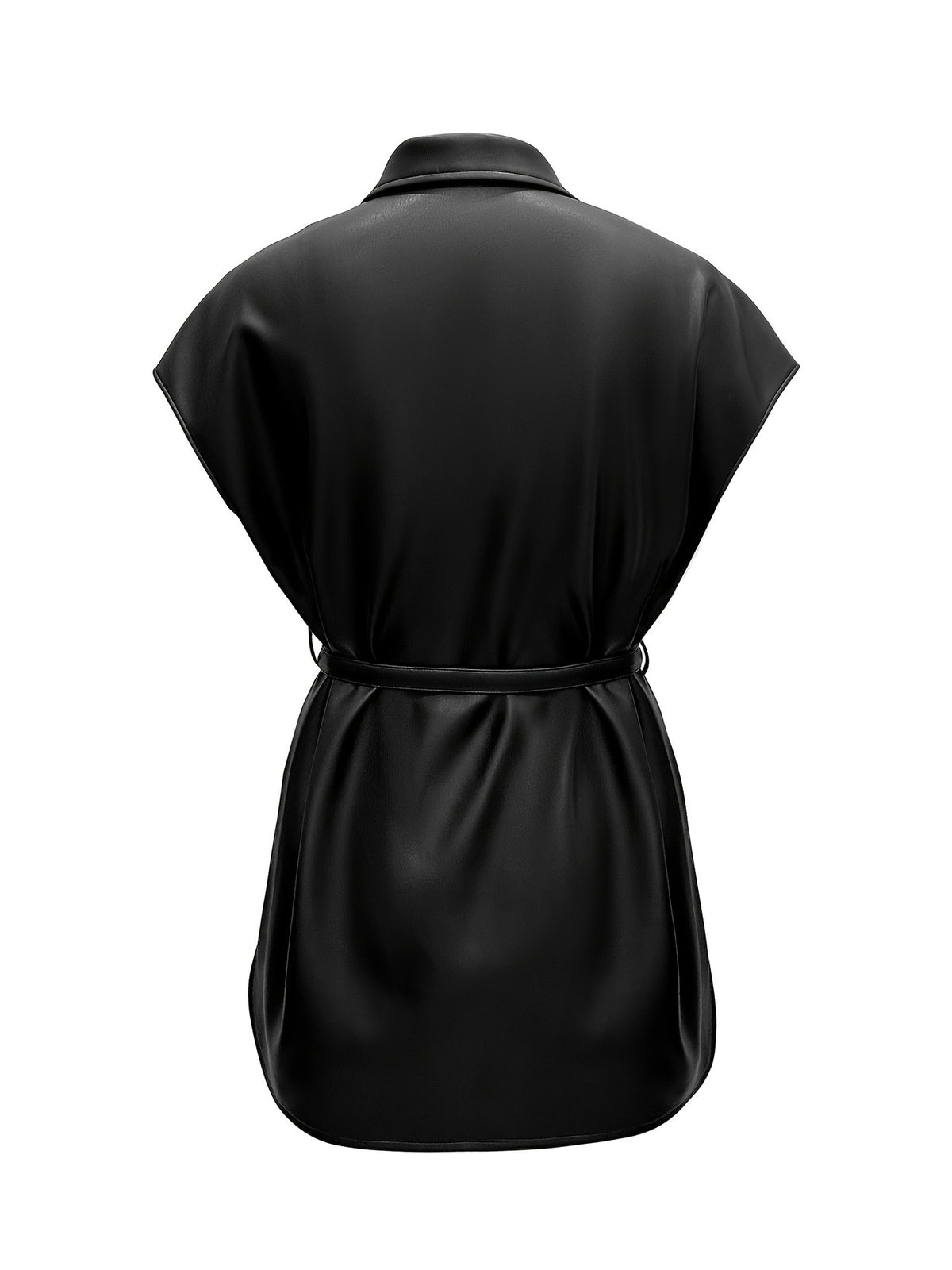 Sleeveless leather vest jacket