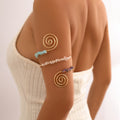 Beaded spiral line arm ring