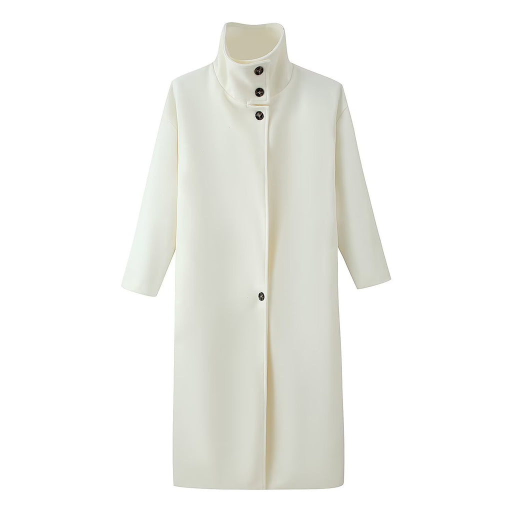 Loose long woolen coat jacket