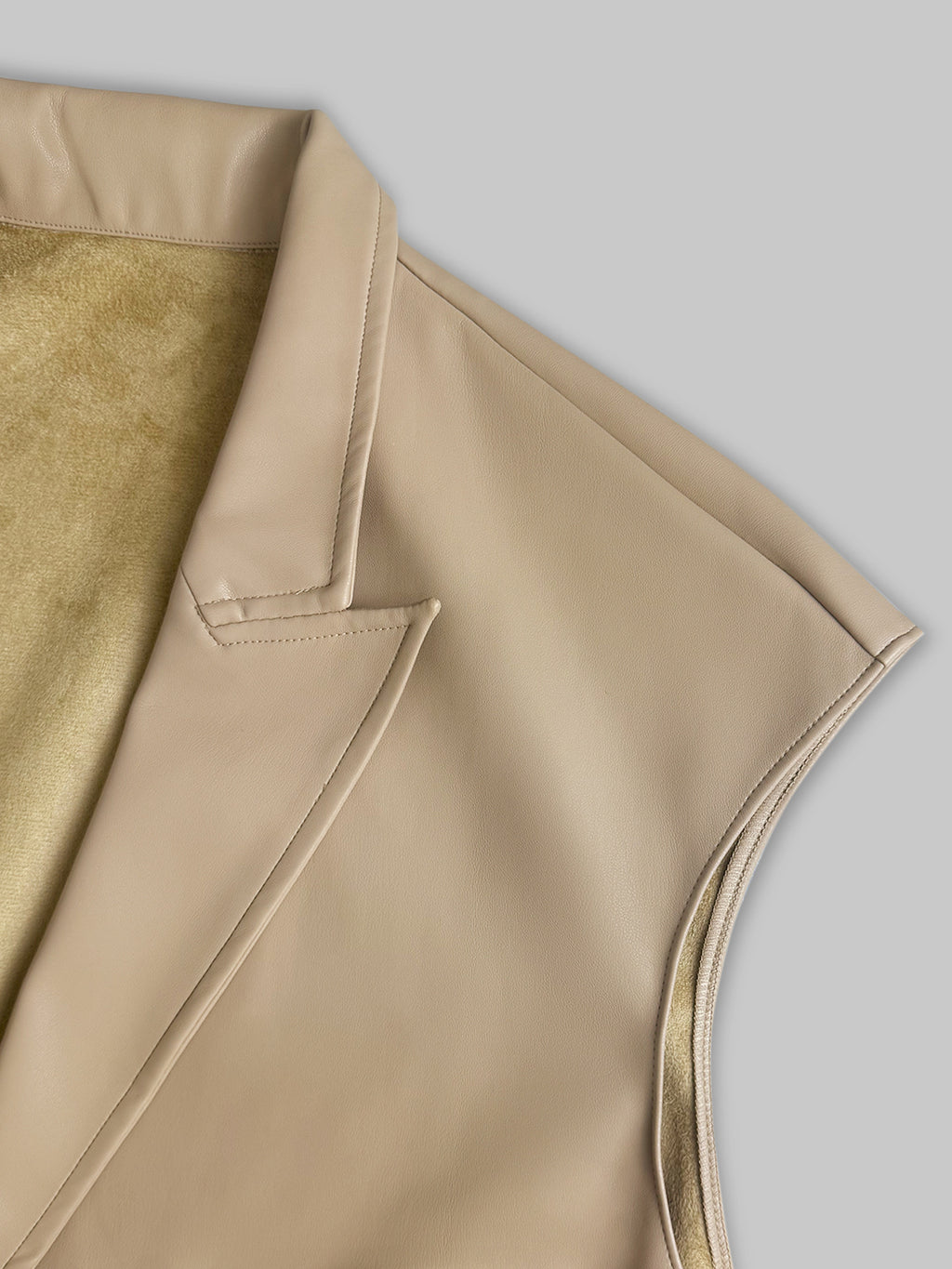Sleeveless leather vest jacket