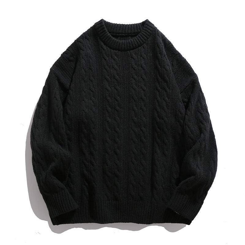 Round neck loose sweater for men