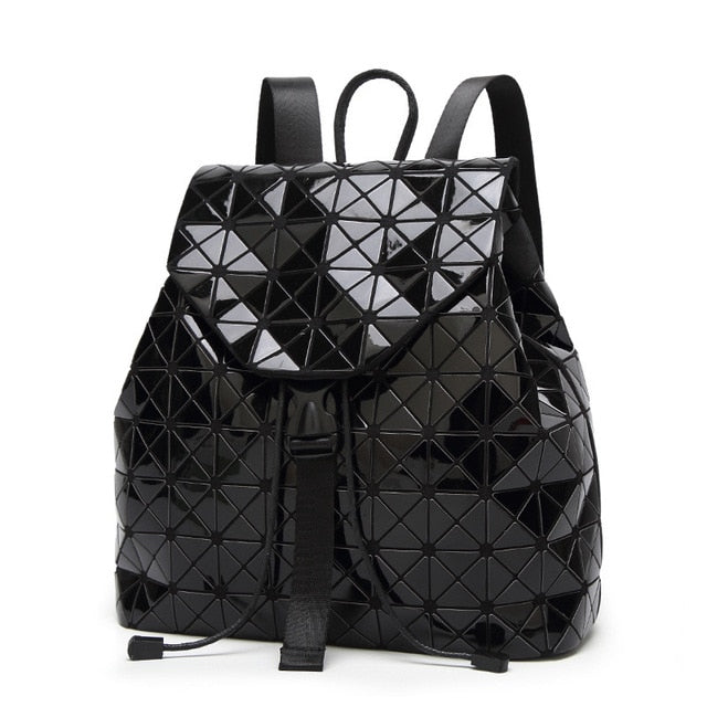 Geometric Plaid Backpacks