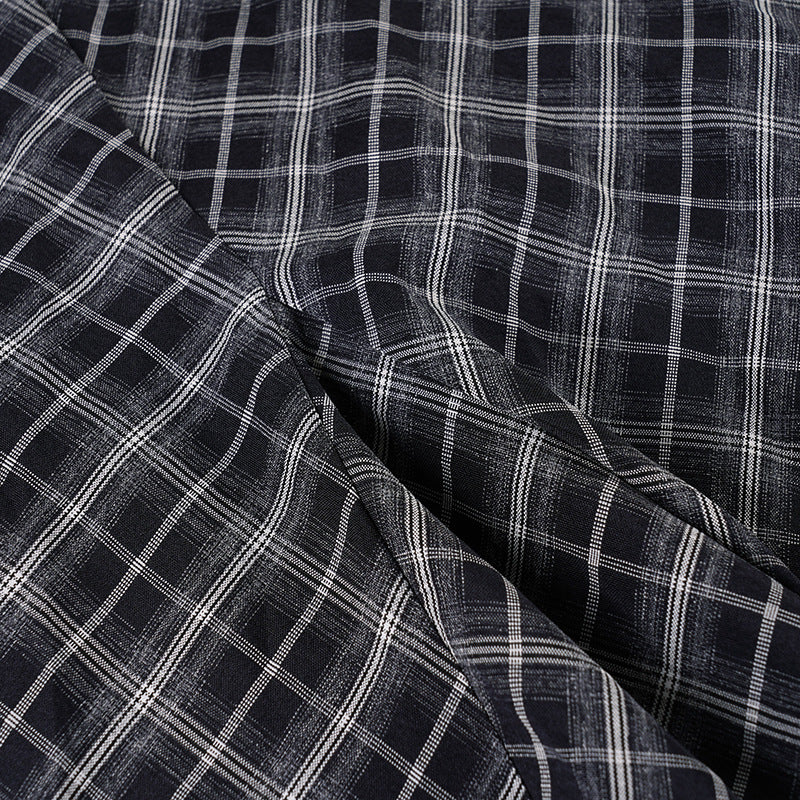 Irregular plaid skirt with half length
