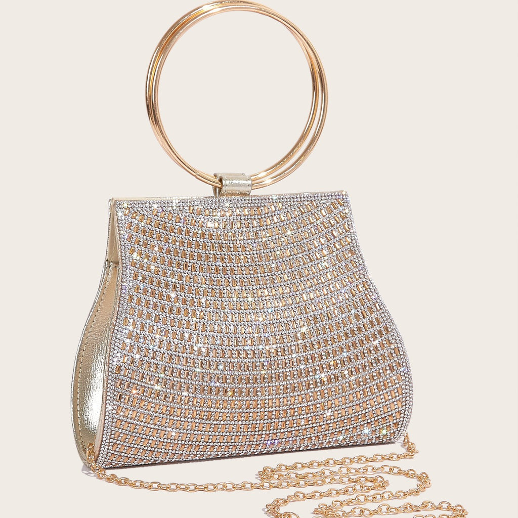 Diamond bag magnetic buckle chain bag