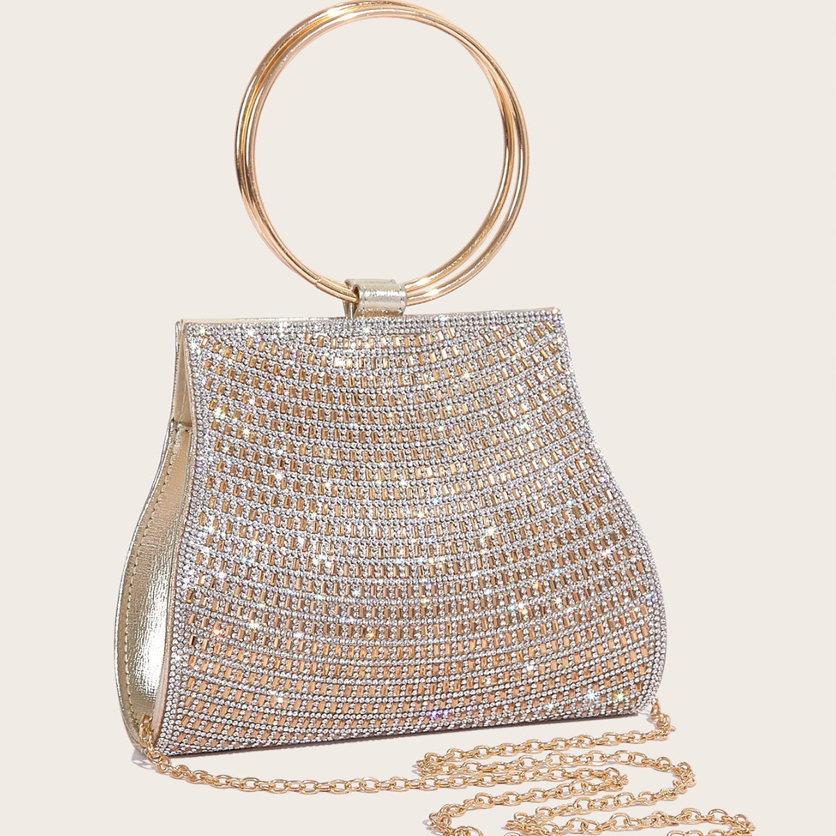 Diamond bag magnetic buckle chain bag