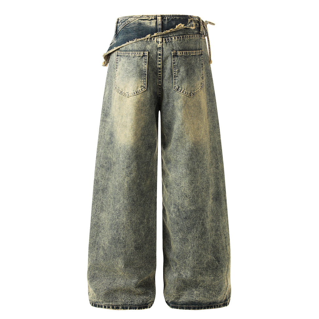 Vintage distressed irregular jeans