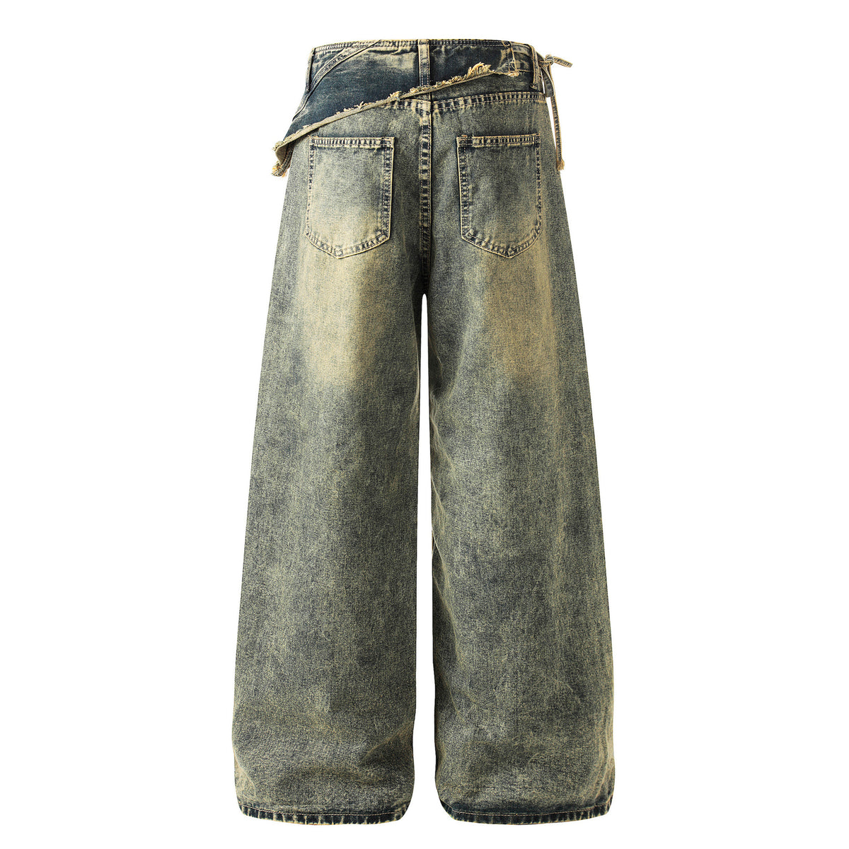 Vintage distressed irregular jeans