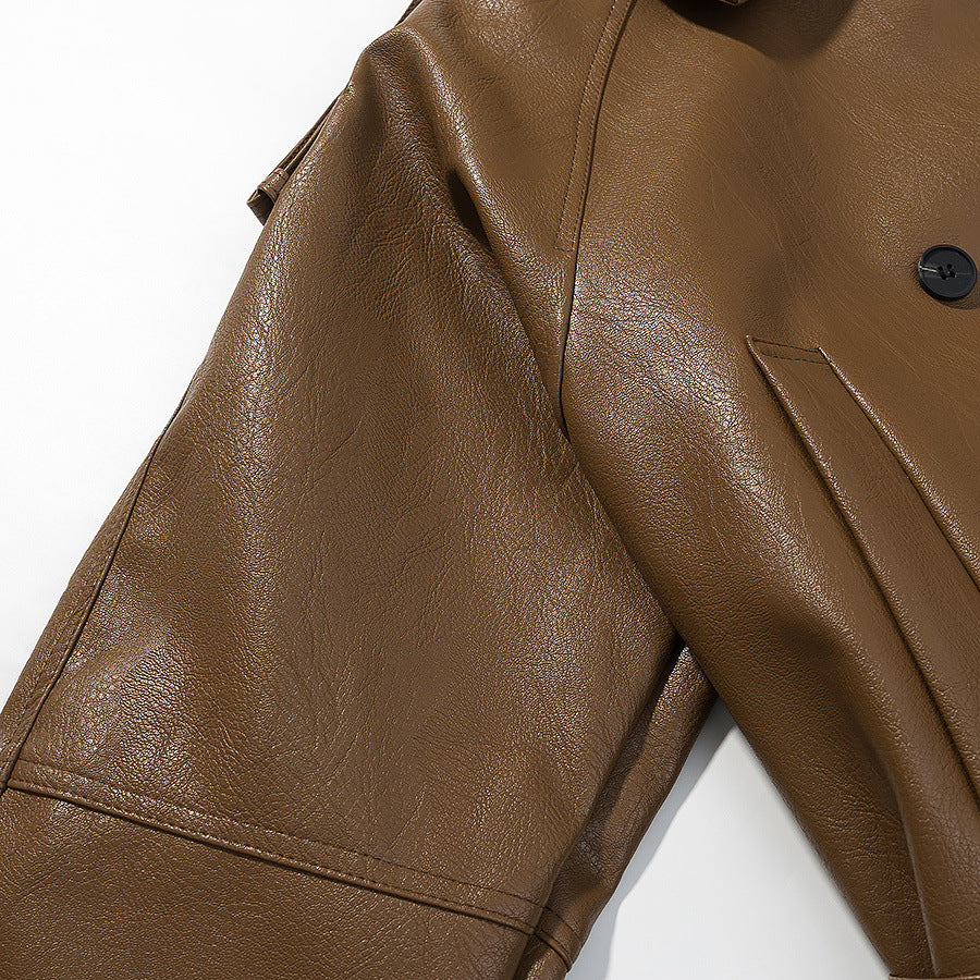 Leather workwear jacket
