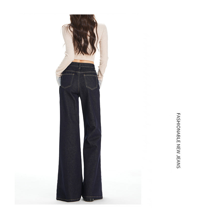 Deep Blue Wide-Leg Jeans