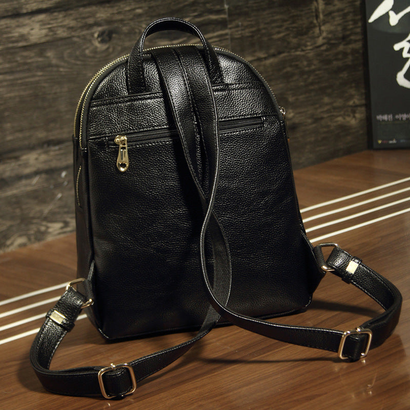 Soft leather backpack