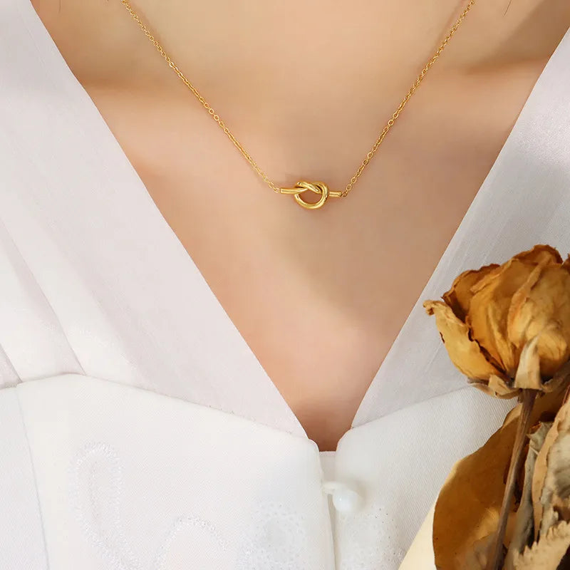 Gold-Plated Knotted Necklace