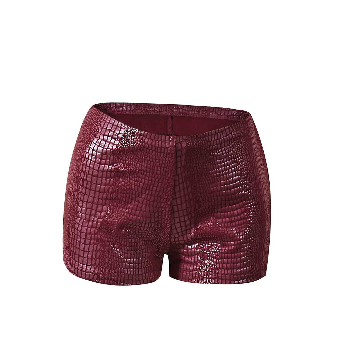 Low waist leather shorts
