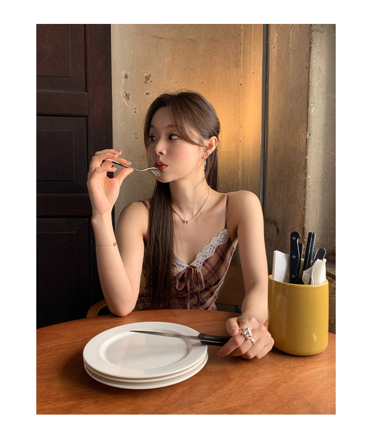 Plaid camisole dress for women
