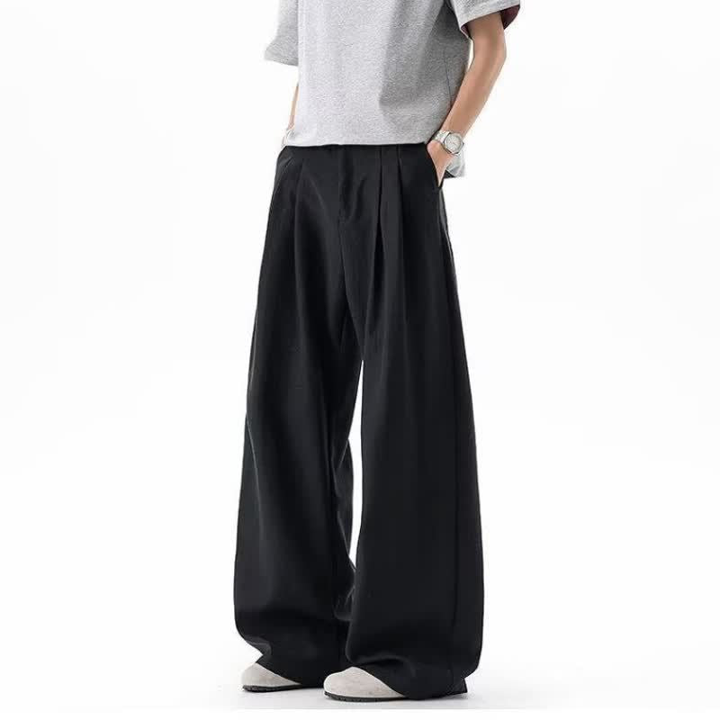 Linen-Like Wrinkled Wide-Leg pants for Men