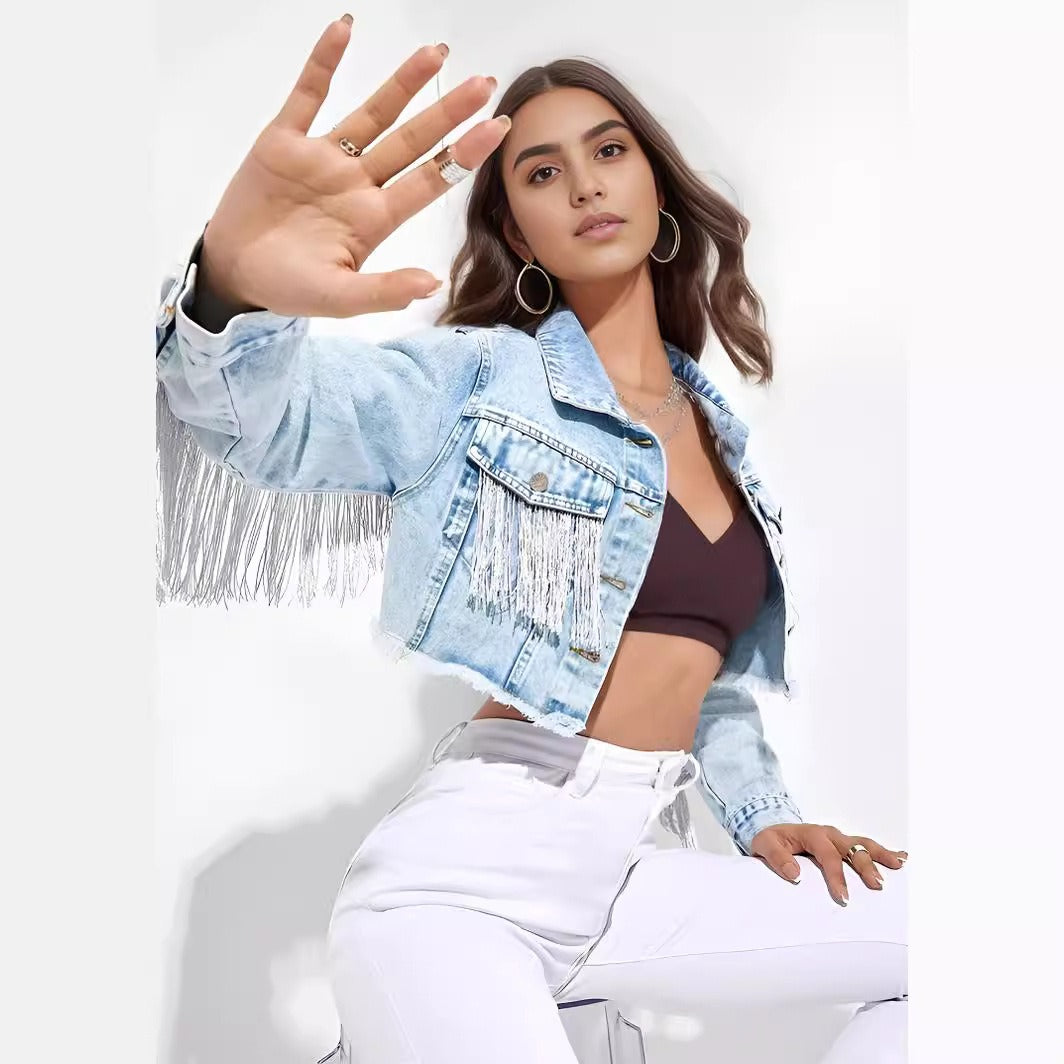 Women's denim short jacket